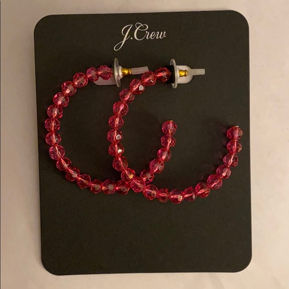 Crystal Beaded Hoop Earrings